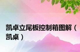 凯卓立尾板控制箱图解（凯桌）