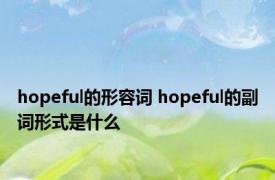 hopeful的形容词 hopeful的副词形式是什么