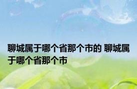 聊城属于哪个省那个市的 聊城属于哪个省那个市