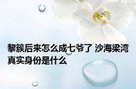 黎簇后来怎么成七爷了 沙海梁湾真实身份是什么