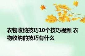 衣物收纳技巧10个技巧视频 衣物收纳的技巧有什么