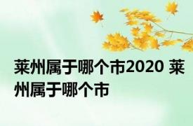 莱州属于哪个市2020 莱州属于哪个市