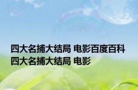 四大名捕大结局 电影百度百科 四大名捕大结局 电影