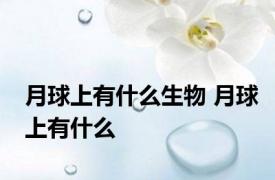 月球上有什么生物 月球上有什么