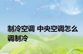 制冷空调 中央空调怎么调制冷