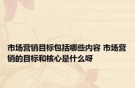 市场营销目标包括哪些内容 市场营销的目标和核心是什么呀