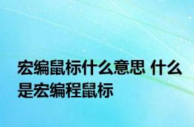 宏编鼠标什么意思 什么是宏编程鼠标