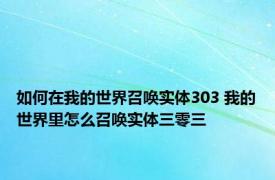 如何在我的世界召唤实体303 我的世界里怎么召唤实体三零三