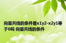 向量共线的条件是x1y2-x2y1等于0吗 向量共线的条件