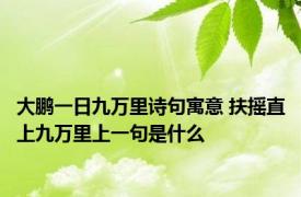 大鹏一日九万里诗句寓意 扶摇直上九万里上一句是什么