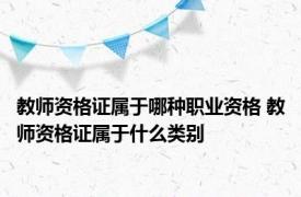 教师资格证属于哪种职业资格 教师资格证属于什么类别