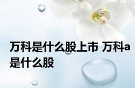 万科是什么股上市 万科a是什么股