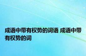 成语中带有权势的词语 成语中带有权势的词