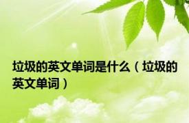 垃圾的英文单词是什么（垃圾的英文单词）