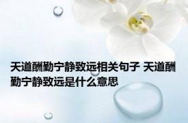 天道酬勤宁静致远相关句子 天道酬勤宁静致远是什么意思