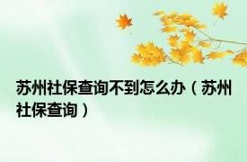 苏州社保查询不到怎么办（苏州社保查询）