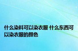 什么染料可以染衣服 什么东西可以染衣服的颜色