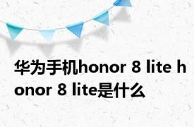 华为手机honor 8 lite honor 8 lite是什么