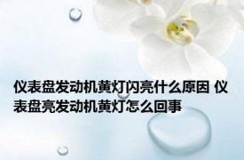 仪表盘发动机黄灯闪亮什么原因 仪表盘亮发动机黄灯怎么回事