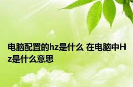 电脑配置的hz是什么 在电脑中Hz是什么意思