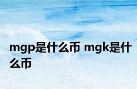 mgp是什么币 mgk是什么币