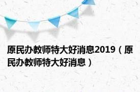 原民办教师特大好消息2019（原民办教师特大好消息）