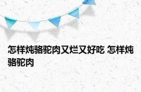 怎样炖骆驼肉又烂又好吃 怎样炖骆驼肉