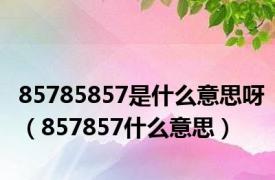 85785857是什么意思呀（857857什么意思）