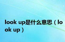 look up是什么意思（look up）