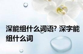 深能组什么词语? 深字能组什么词