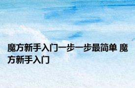 魔方新手入门一步一步最简单 魔方新手入门 