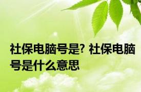 社保电脑号是? 社保电脑号是什么意思