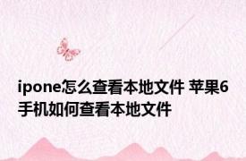 ipone怎么查看本地文件 苹果6手机如何查看本地文件