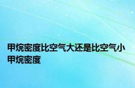 甲烷密度比空气大还是比空气小 甲烷密度 