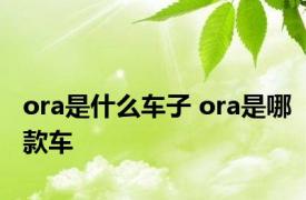 ora是什么车子 ora是哪款车