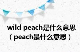 wild peach是什么意思（peach是什么意思）