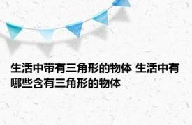 生活中带有三角形的物体 生活中有哪些含有三角形的物体