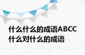 什么什么的成语ABCC 什么对什么的成语