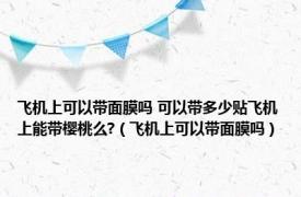 飞机上可以带面膜吗 可以带多少贴飞机上能带樱桃么?（飞机上可以带面膜吗）