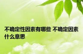 不确定性因素有哪些 不确定因素什么意思