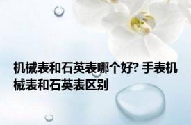 机械表和石英表哪个好? 手表机械表和石英表区别