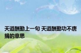 天道酬勤上一句 天道酬勤功不唐捐的意思