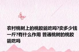 农村桃树上的桃胶能吃吗?卖多少钱一斤?有什么作用 普通桃树的桃胶能吃吗