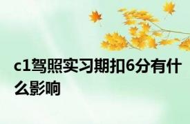 c1驾照实习期扣6分有什么影响