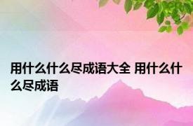 用什么什么尽成语大全 用什么什么尽成语