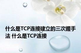 什么是TCP连接建立的三次握手法 什么是TCP连接