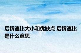 后桥速比大小和优缺点 后桥速比是什么意思