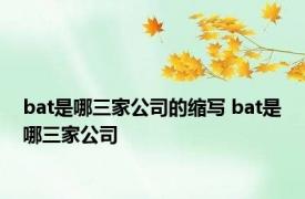 bat是哪三家公司的缩写 bat是哪三家公司