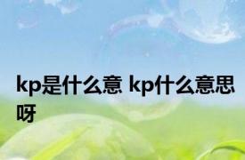 kp是什么意 kp什么意思呀