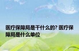 医疗保障局是干什么的? 医疗保障局是什么单位